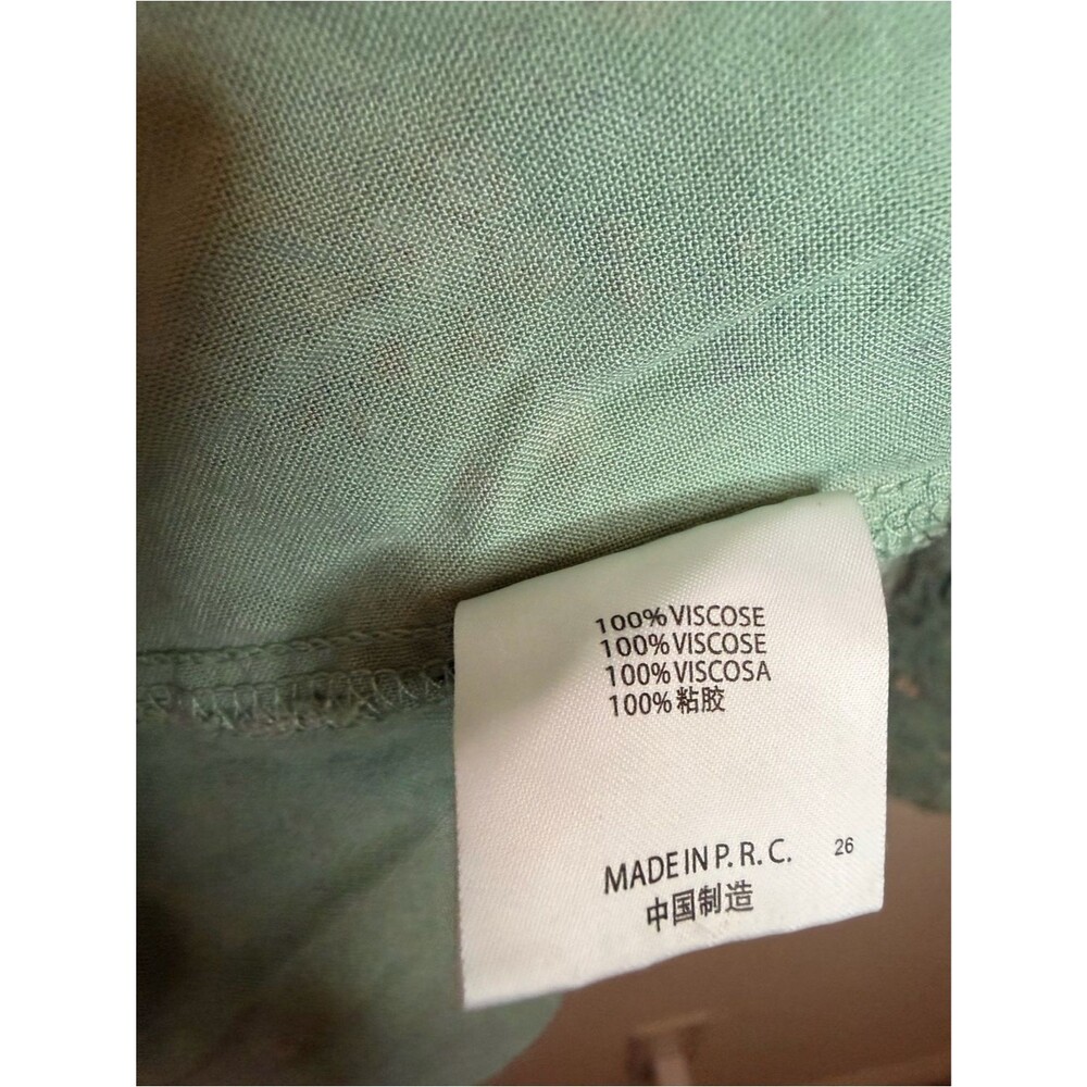 Brandy Melville Sage Green Floral Ruffle Mini Skirt Viscose One Size Small - Picture 5 of 6
